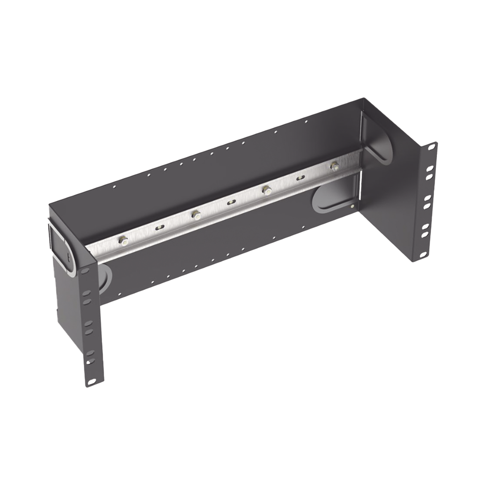 Soporte Industrial Para Instalar Equipos de Montaje en Riel DIN, Para Racks o Gabinetes Estándar de 19in, de 4UR, Color Negro