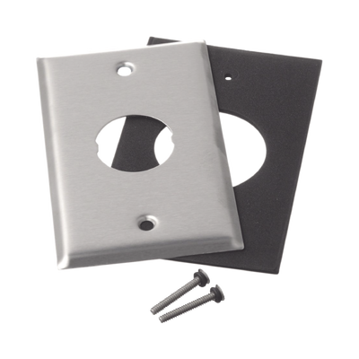 Placa de Pared IndustrialNet™, Para 1 Conector Industrial, de Acero Inoxidable