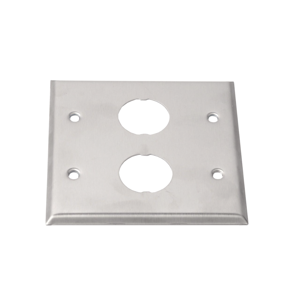 Placa de Pared Doble IndustrialNet?, Para 2 Conectores Industriales, de Acero Inoxidable