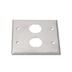 Placa de Pared Doble IndustrialNet?, Para 2 Conectores Industriales, de Acero Inoxidable