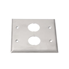 Placa de Pared Doble IndustrialNet™, Para 2 Conectores Industriales, de Acero Inoxidable