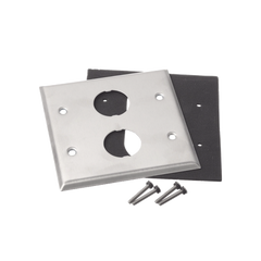 Placa de Pared Doble IndustrialNet™, Para 2 Conectores Industriales, de Acero Inoxidable