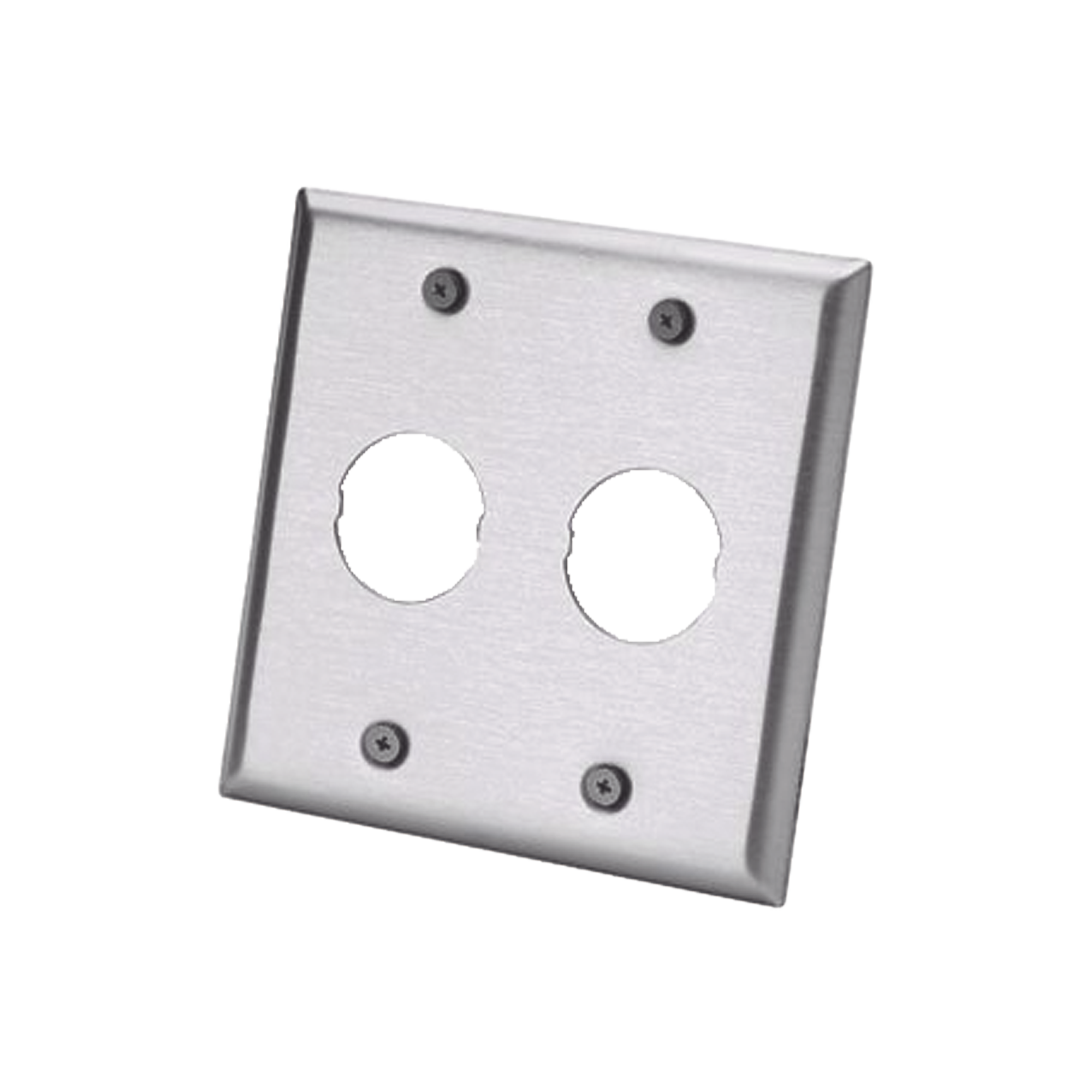 Placa de Pared Doble IndustrialNet?, Para 2 Conectores Industriales, de Acero Inoxidable