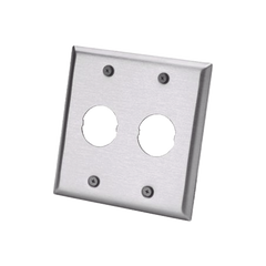Placa de Pared Doble IndustrialNet?, Para 2 Conectores Industriales, de Acero Inoxidable