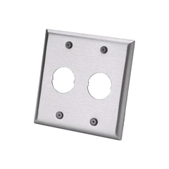 Placa de Pared Doble IndustrialNet™, Para 2 Conectores Industriales, de Acero Inoxidable