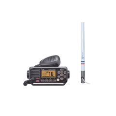 Kit de radio IC-M220 | mas antena marina TX-5101-SYS fabricada en fibra de vidrio con base roscable de acero inoxidable