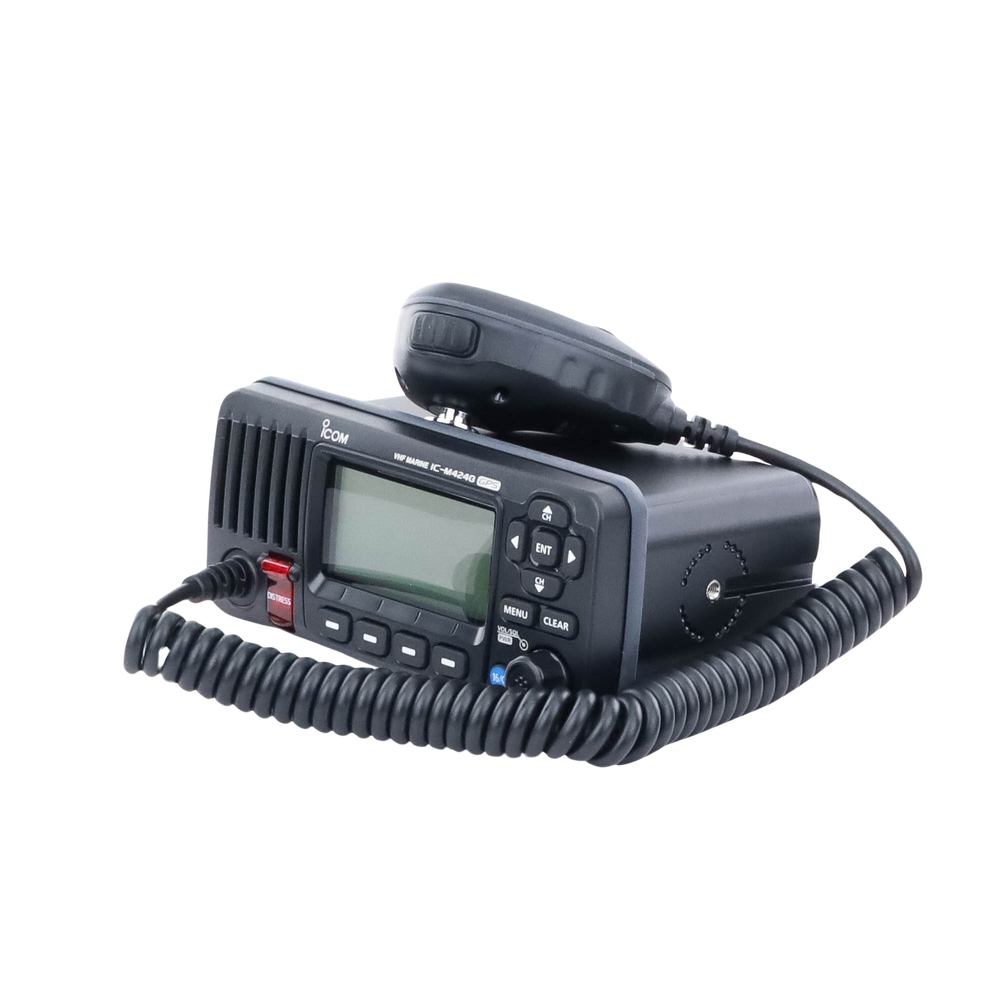 Radio VHF Móvil Marino, Función de cancelación de ruido, GPS interconstruido, Salida de potencia de 10W, Bocina Manual, Elimina Residuos de Agua de la Bocina, IPX7 Sumergible, Color Negro.