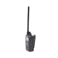 Radio VHF Portátil, Intrínsicamente Seguro, 5 W de Potencia de RF, Certificado UL, Opción de Uso en Mar y Tierra, Funciones de Emergencia, IP67 y MIL-STD-810G, 11 horas de duración de batería