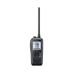 Radio portátil marino flotante con receptor AIS y GPS incluido, Tx: 156.025-157.425 MHz Rx: 156.050-163.275 MHz, opera en canales INT, USA, CAN, WX, Incluye antena, batería, cargador, cable de encendedor y clip.