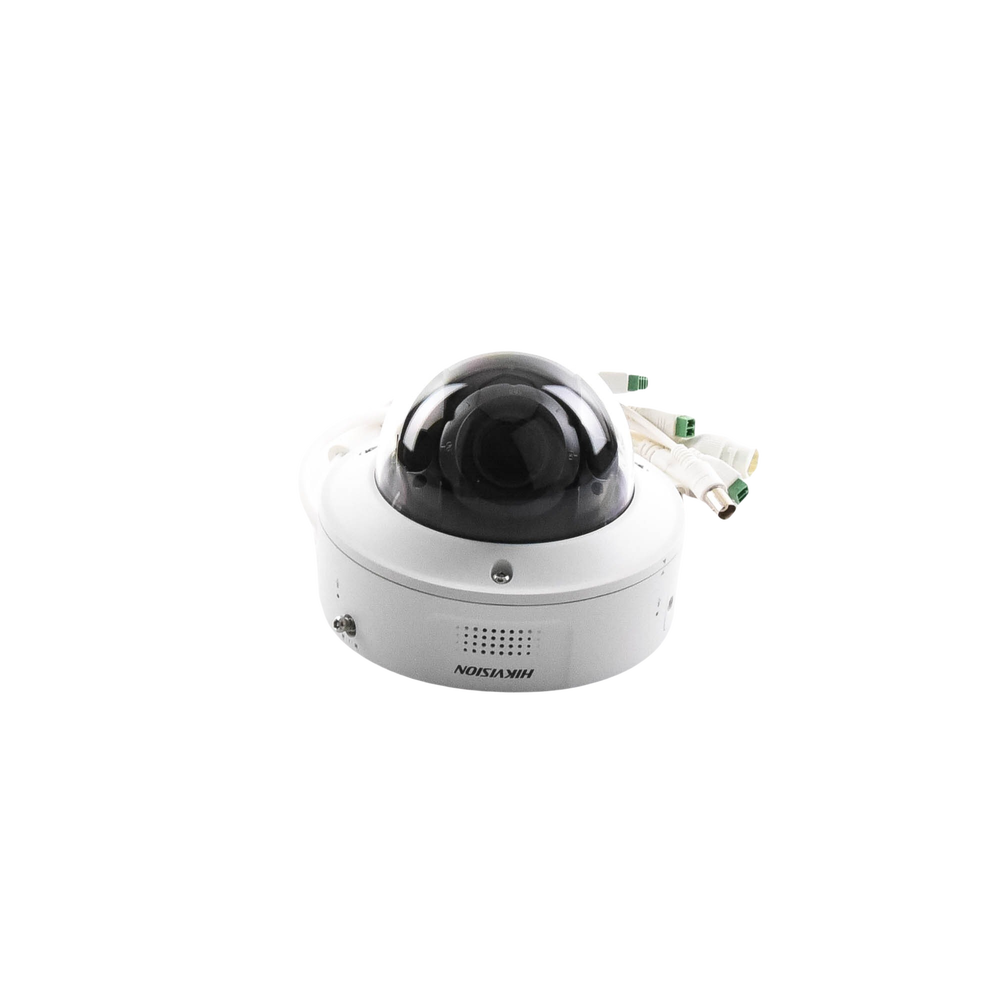 Domo IP 4 Megapixel / Lente Mot. 2.8 a 12 mm / 40 mts IR EXIR / IK10 / IP67 / H.265+ / WDR 140 dB / Captura Facial / DeepinView / Búsqueda por Atributos / 2 Micrófonos Integrados / Micro SD