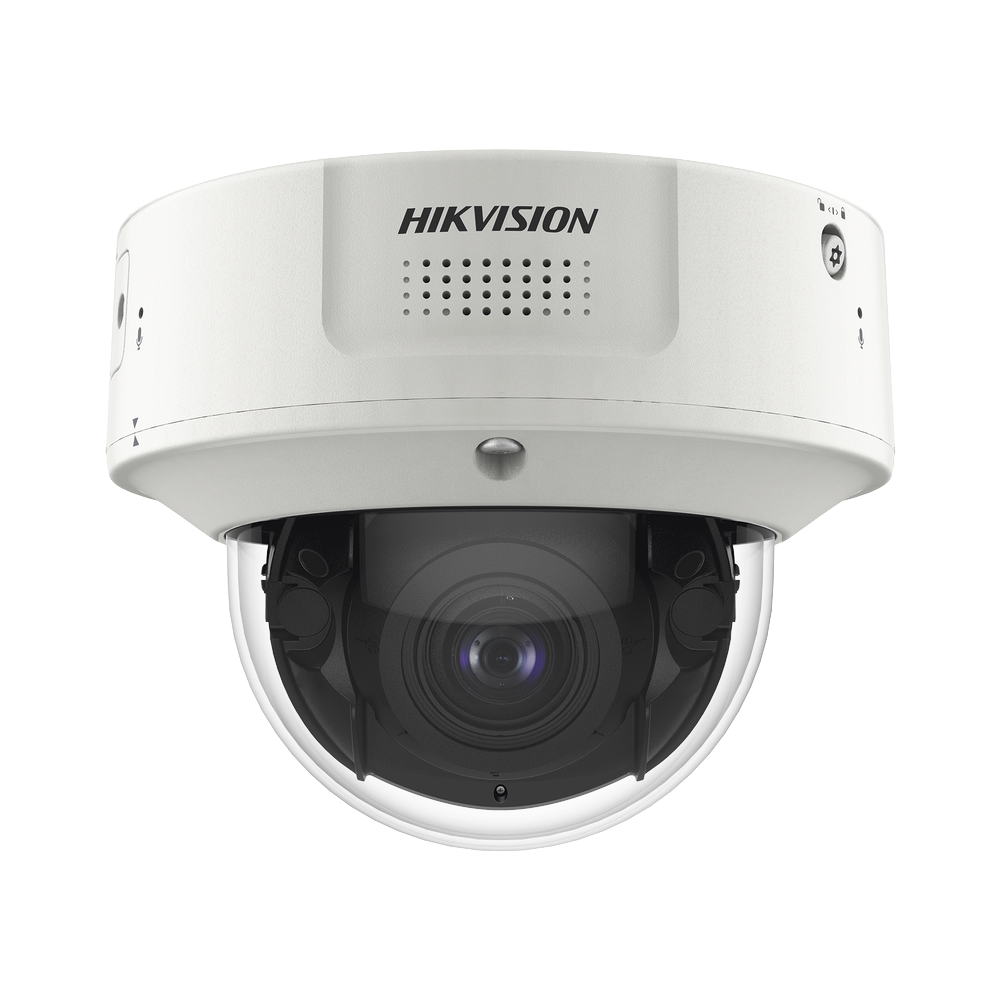 Domo IP 8 Megapixel / Lente Mot. 2.8 a 12 mm /  DARKFIGHTER / WDR 120 dB / IK10 / 30 mts IR / Conteo Facial / Detección Facial / Interior / PoE / Búsqueda por Atributos / Micrófono Integrado / Micro SD