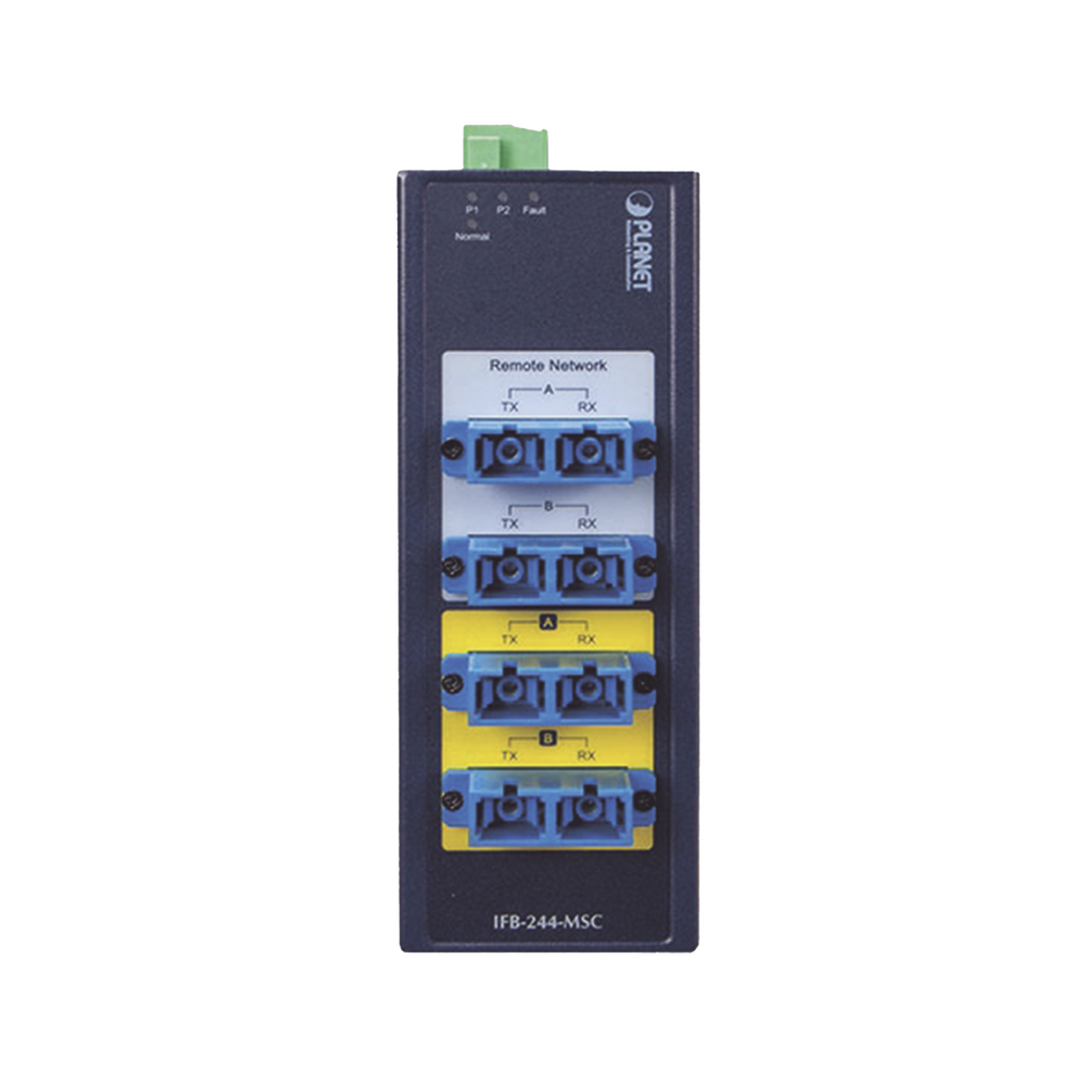 Switch Industrial Bypass de Fibra Optica Multimodo con Conector SC de 2 Canales