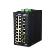 Switch Industrial Administrable 16 puertos 10/100/1000 T 802.3at PoE + 2 Puertos 10/100/1000 T + 2 puertos 100/1000 X SFP