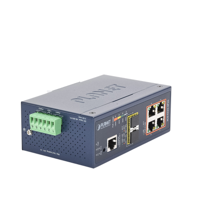 Switch Industrial Administrable Capa 2, 4 Puertos PoE 802.3af/at 10/100/1000T, 2 Puertos SFP 100/1000X