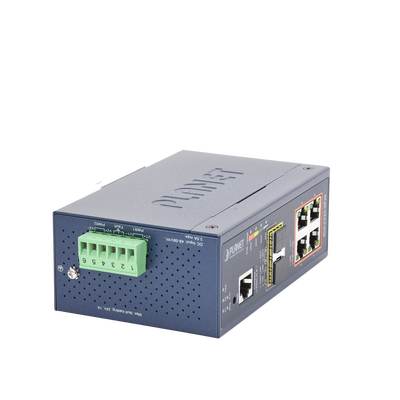 Switch Industrial Administrable Capa 2, 4 Puertos PoE 802.3af/at 10/100/1000T, 2 Puertos SFP 100/1000X