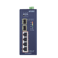 Switch PoE Industrial No Administrable de 4 Puertos PoE 10/100/1000T 802.3at, 2 Puertos SFP 10/1000X