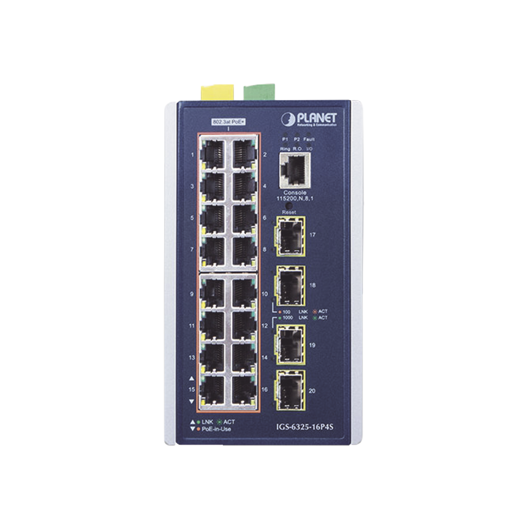 Switch Industrial Capa 3, 16 Puertos 10/100/1000T 802.3 AT POE +, 4 Puertos 1G / 2.5G SFP
