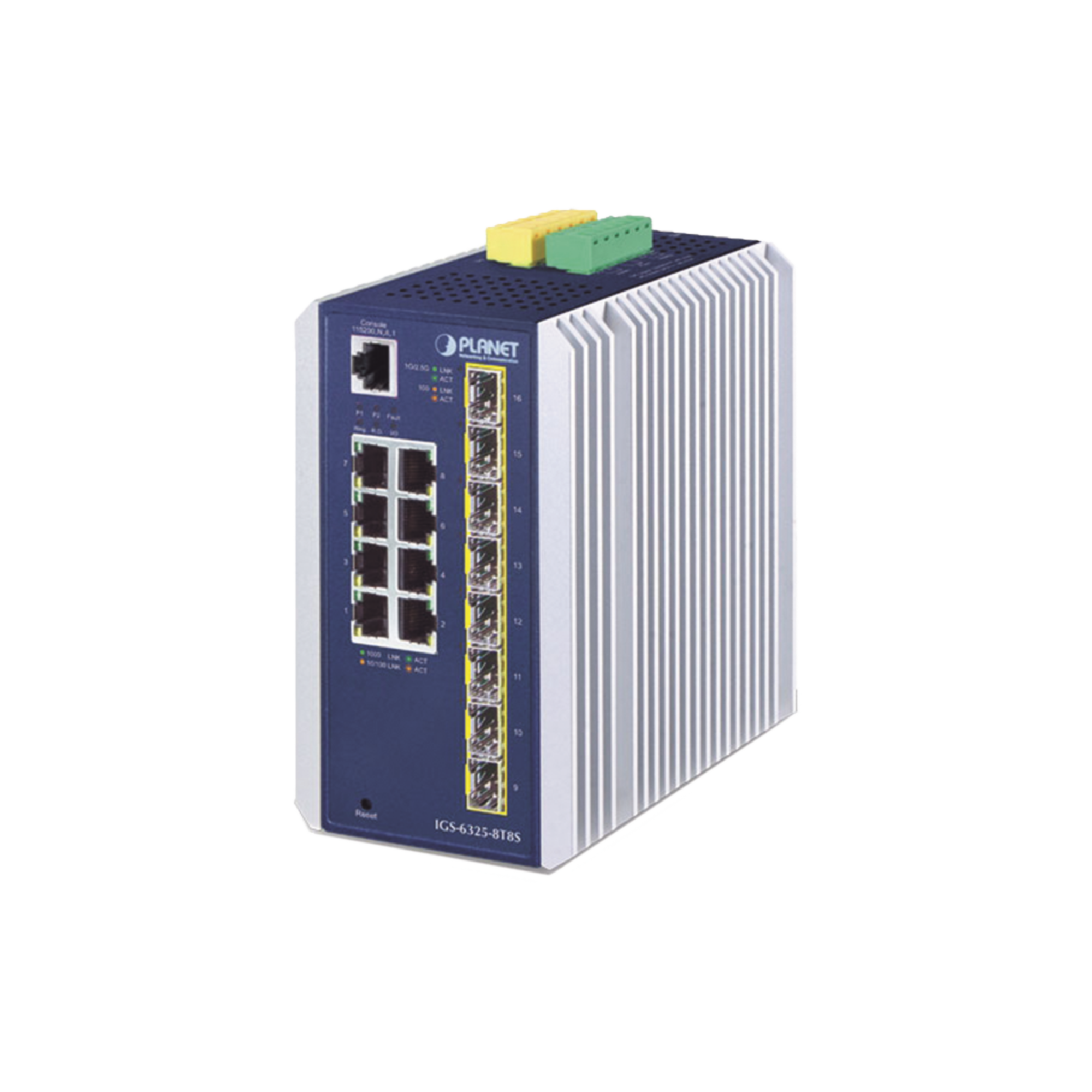 Switch Industrial Administrable Capa 3, 8 Puertos Etherrnet 10/100/1000T, 8 Puertos SFP de 1G/ 2.5G
