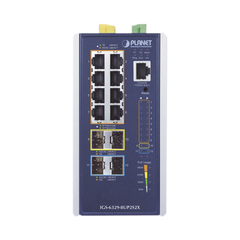 Switch Industrial Administrable Capa 3, Con 8 Puertos PoE Gigabit 802.3bt, 2 Puertos SFP de 1 G / 2.5 G, 2 Puertos SFP 10 G