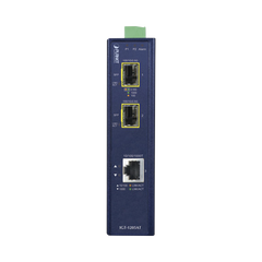 Convertidor de Medios Industrial de 1 Puerto Ethernet 10/100/1000 Base-T a 2 Puertos SFP 100/1000/2500 Base-X