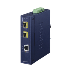 Convertidor de Medios Industrial de 1 Puerto Ethernet 10/100/1000 Base-T a 2 Puertos SFP 100/1000/2500 Base-X