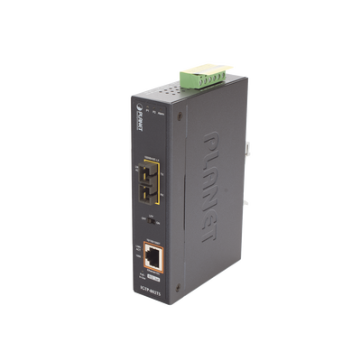 Convertidor de Medios Industrial PoE+ 1000BASE-LX a 10/100/1000BASE-T 802.3at (SC,SM) -20 km