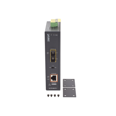 Convertidor de Medios Industrial PoE+ 1000BASE-LX a 10/100/1000BASE-T 802.3at (SC,SM) -20 km