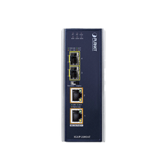 Convertidor de Medios Industrial de 2 Puertos SFP 100/1000X a 2 Puertos RJ45 10/100/1000T 802.3bt PoE++