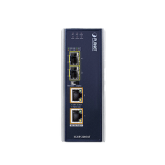 Convertidor de Medios Industrial de 2 Puertos SFP 100/1000X a 2 Puertos RJ45 10/100/1000T 802.3bt PoE++