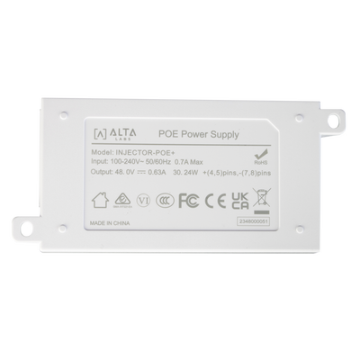 Inyector POE 802.3 af/at (48V 0.6A) /  Para Puntos de Acceso Alta Labs ( O Cualquier Equipo con PoE+) / 2 Puertos 10/100/1000 Mbps / Incluye cable AC