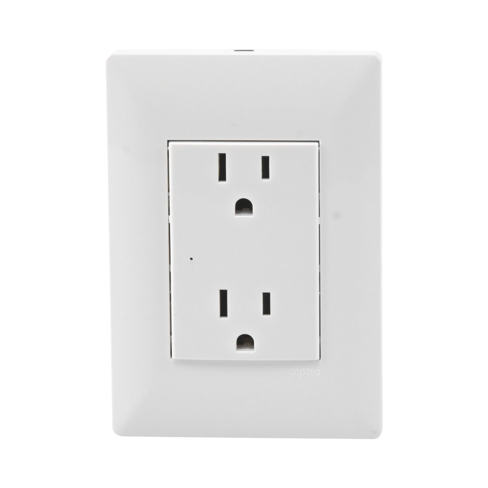 Contacto Inteligente de Pared Doble 120, 15A, con Supresor de Picos Tipo A.