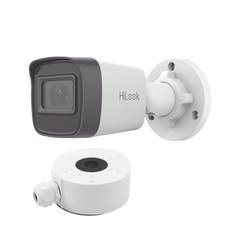 HiLook Series / Bala IP 4 Megapixel / 20 mts IR / Exterior IP67 / PoE / dWDR / Lente 2.8 mm + Caja de conexión DS-1280ZJ-XS