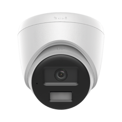[Dual Light] Turret IP de 2 Megapixel   / Lente 2.8 mm /  Ángulo de visión 101° / 20 mts IR + 15 mts Luz Blanca / Micrófono Integrado / ACUSENSE Lite /  Exterior IP67 / PoE / dWDR / H.265+ / ONVIF
