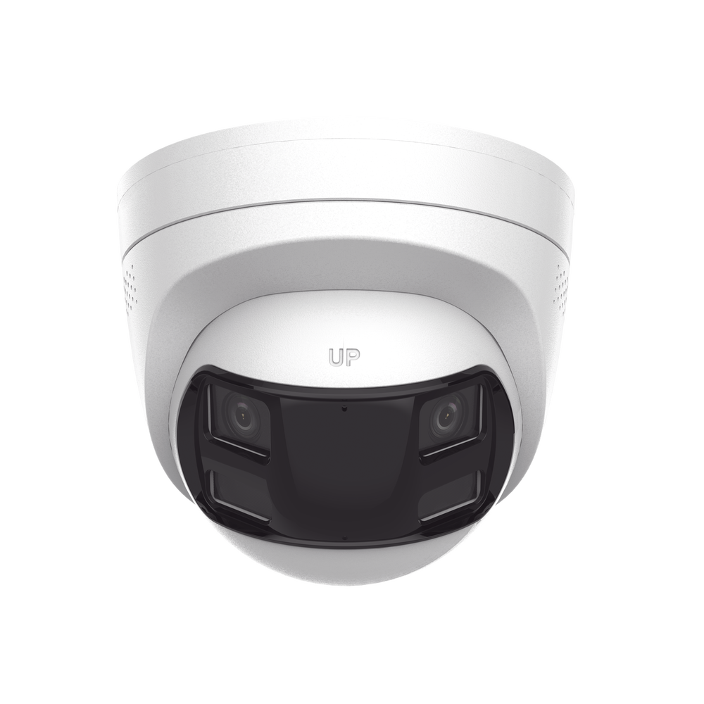 [Dual Light] Turret IP 8 Megapixel / Imagen Panorámica 180°/ PoE / Micrófono y Bocina Integrado / Exterior IP67 / Audio Bidireccional / Alarma Visual y Auditiva Integrada / Smart Supplement Light / Micro SD 512 GB