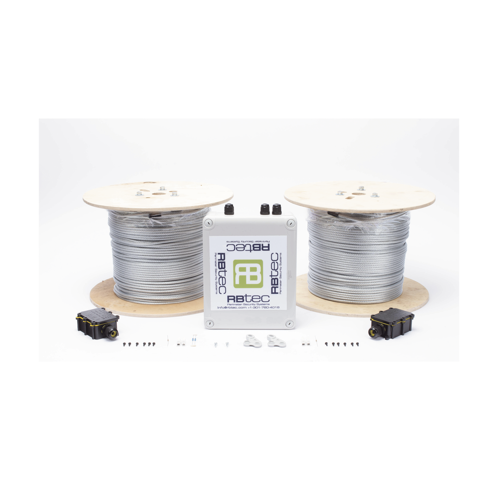Cable Sensor Perimetral IRONCLAD / 610 m (2,000 ft) / 2 Zonas / Cerca Ciclónica / Sin Falsas Alarmas por Viento / Tarjeta LPU400 / Calibración por Software