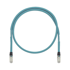 Patch Cord Cat6A de Grado Industrial 600V, Blindado SF/UTP, Calibre 26 AWG, Color Aqua, 60 cm (23.62 pulgadas).