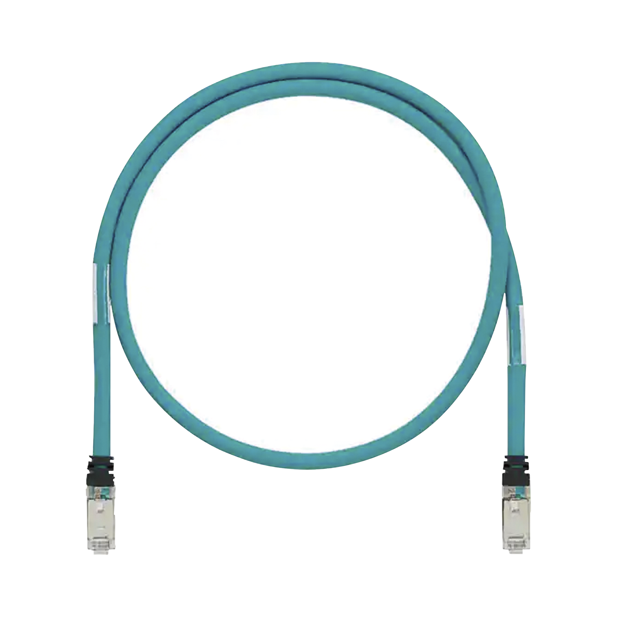 Patch Cord Cat6A de Grado Industrial 600V, Blindado SF/UTP, Calibre 26 AWG, Color Aqua, 2.5 Metros (8.20 Pies)