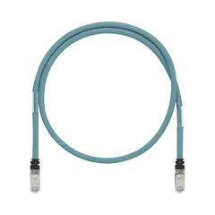 Patch Cord Cat6A de Grado Industrial 600V, Blindado SF/UTP, Calibre 26 AWG, Color Aqua, 2 Metros (6.56 Pies)