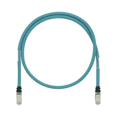 Patch Cord Cat6A de Grado Industrial 600V, Blindado SF/UTP, Calibre 26 AWG, Color Aqua, 5 Metros (16.40 Pies)
