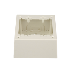 Caja de Pared Superficial Doble, con Divisor Opcional, Uso Universal con Placas de Pared, Color Blanco Mate