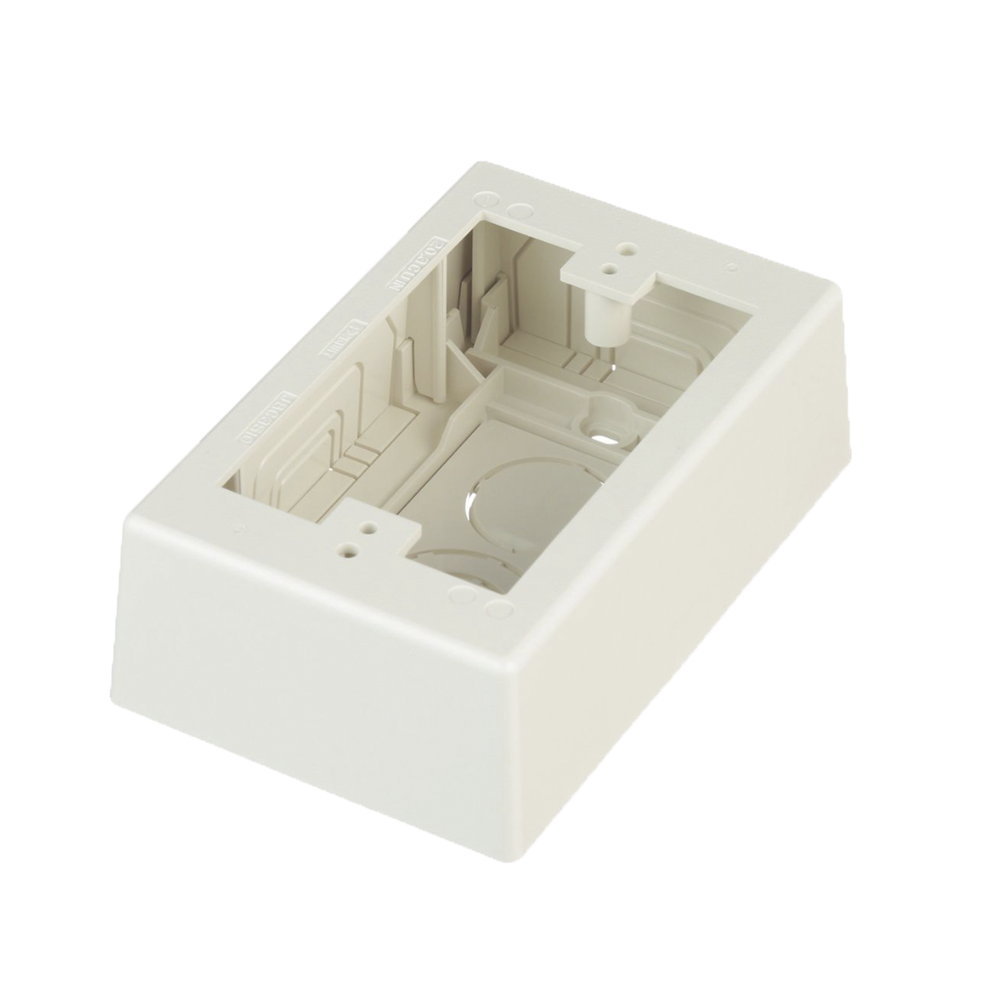 Caja de Pared Superficial, Uso Universal con Placas de Pared, con Cinta Adhesiva, Color Blanco Mate
