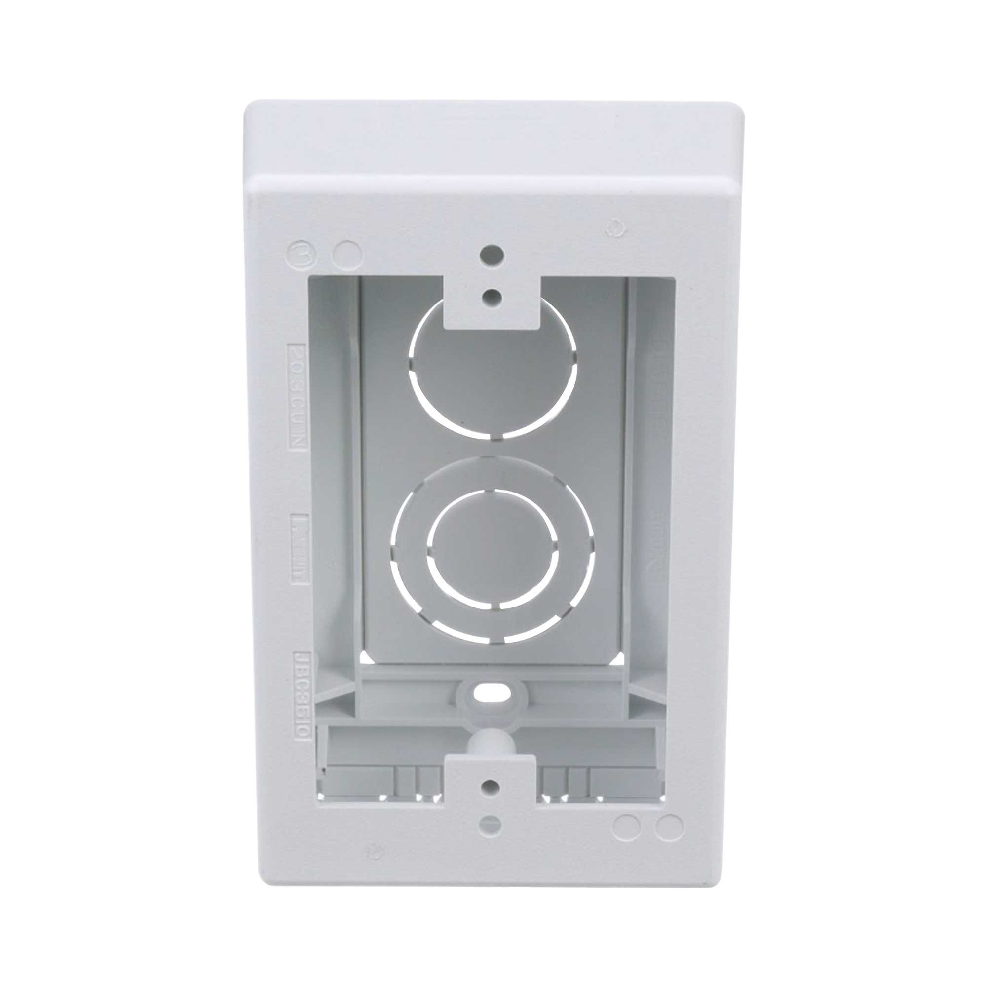 Caja de Pared Superficial, Uso Universal con Placas de Pared, con Cinta Adhesiva, Color Blanco