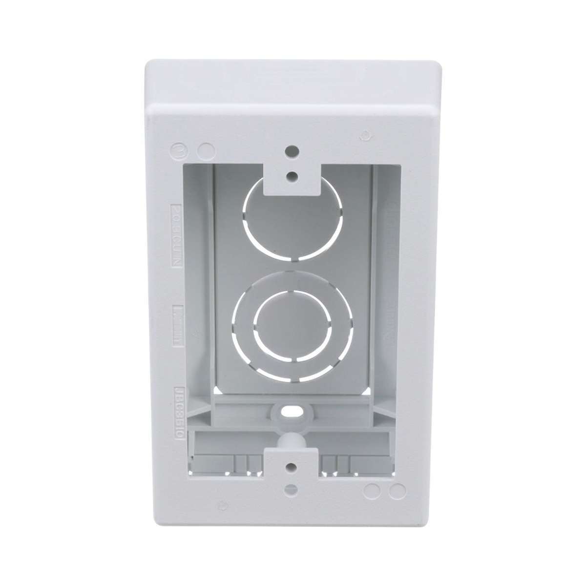 Caja de Pared Superficial, Uso Universal con Placas de Pared, con Cinta Adhesiva, Color Blanco