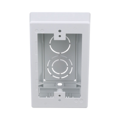 Caja de Pared Superficial, Uso Universal con Placas de Pared, con Cinta Adhesiva, Color Blanco