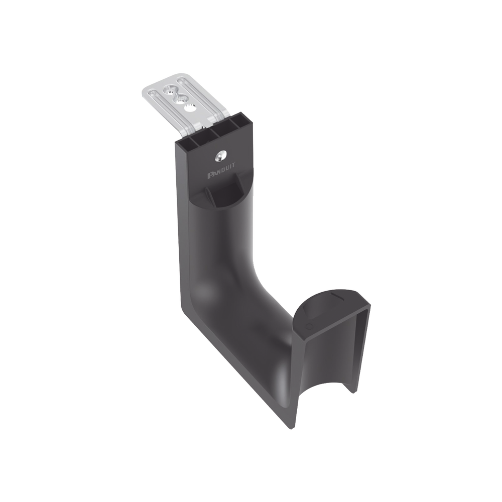 Sujetador STRONGHOLD tipo J (J-Hook), Con Soporte para Montaje en Techo, Para 180 Cables Cat6, Nylon 6.6, Color Negro, 10 piezas