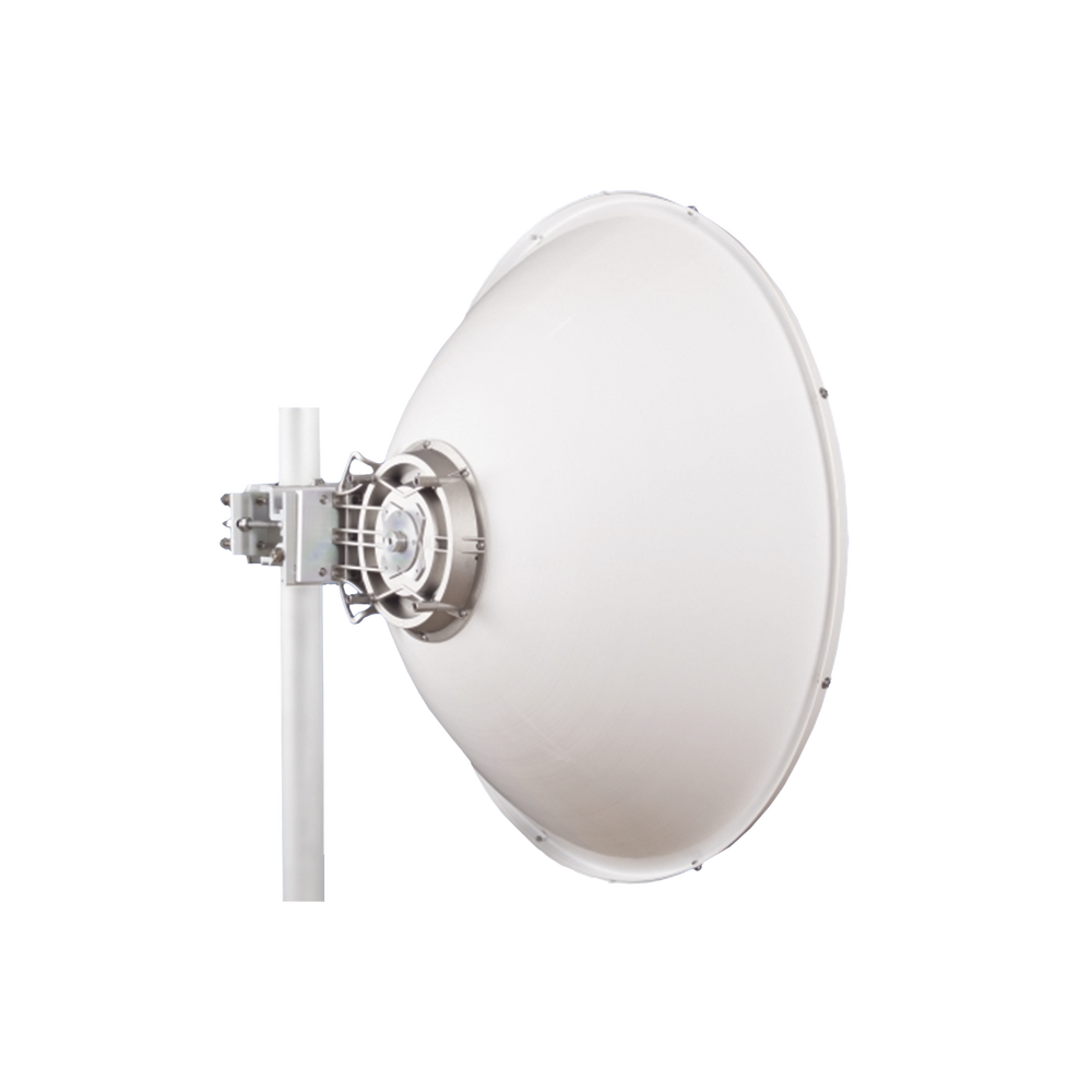 Antena direccional Alto Rendimiento / Parábola profunda para mayor aislamiento al ruido /4 ft / Guía de onda  para radio B5x y C5x / Ganancia de 35 dBi / Soporte de acero inoxidable / Polaridad en 90 ° y 45 ° / Incluye montaje.