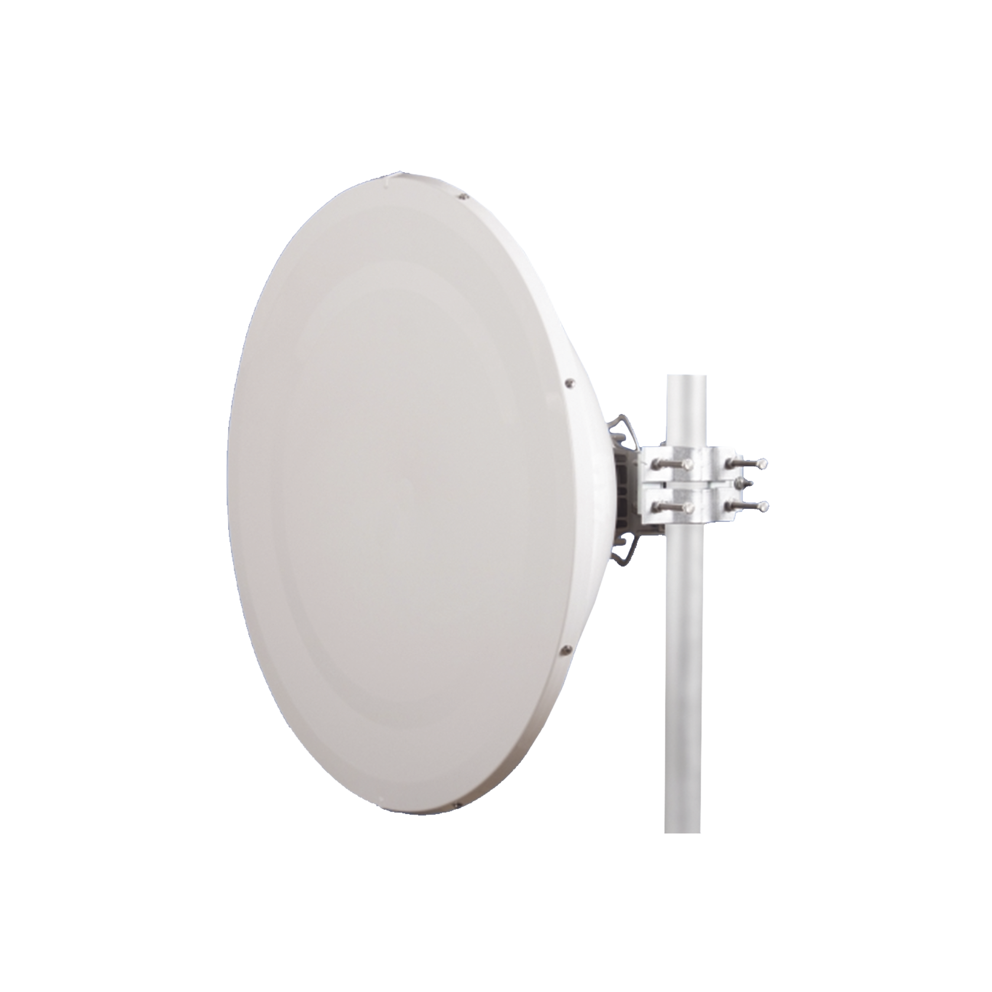 Antena direccional Alto Rendimiento / Parábola profunda para mayor aislamiento al ruido /4 ft / Guía de onda  para radio B5x y C5x / Ganancia de 35 dBi / Soporte de acero inoxidable / Polaridad en 90 ° y 45 ° / Incluye montaje.