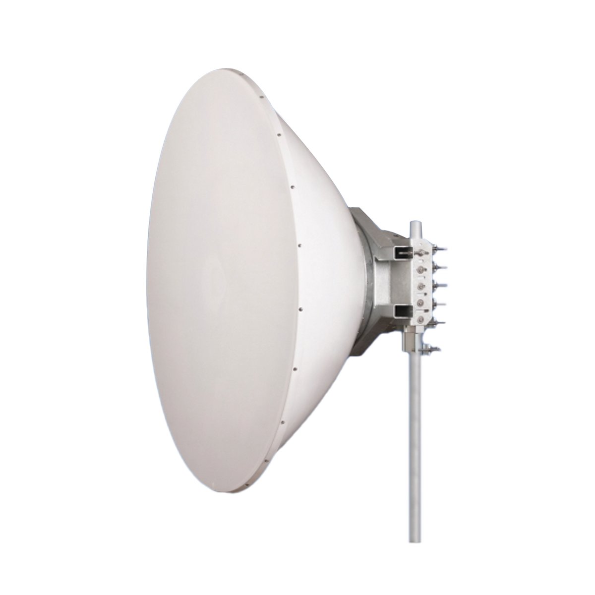Antena direccional Alto Rendimiento / Parábola profunda para mayor aislamiento al ruido /6 ft / 4.9 a 6.4 GHz /  / Ganancia de 38 dBi / Soporte de acero inoxidable / Polaridad en 90 ° y 45 ° / Incluye montaje.