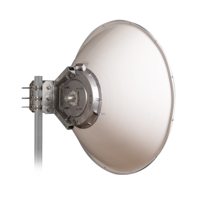 Antena Direccional de Alto Rendimiento / 35.5 ± 1 dBi  / 4 ft / 5.9-7.125 GHz / Conectores RP-SMA / Alto Aislamiento al Ruido / Fácil Montaje y herraje de acero inoxidable /  Radomo Incluido