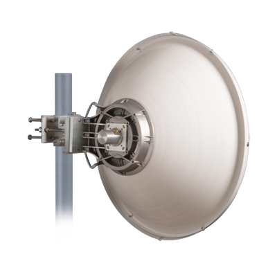 Antena Direccional de Alto Rendimiento / 30.5 ± 1 dBi / 2 ft / 5.9-7.125 GHz / Conectores RP-SMA / Alto Aislamiento al Ruido / Fácil Montaje y herraje de acero inoxidable /  Radomo Incluido